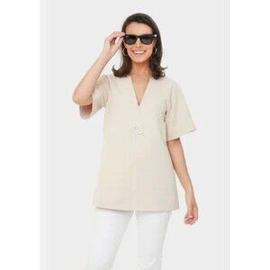 Tuckernuck Women's Oyster Shell Ines Tunic Top Blouse Size XL EUC Casual Travel